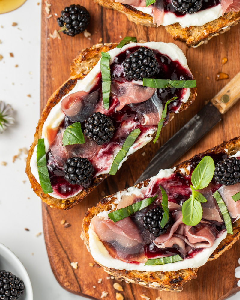 Blackberry Prosciutto Toast