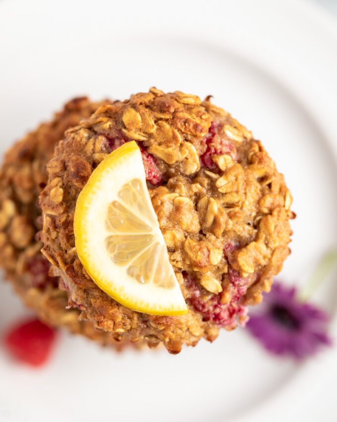 Lemon Raspberry Oatmeal Muffins Peanut Butter and Fitness