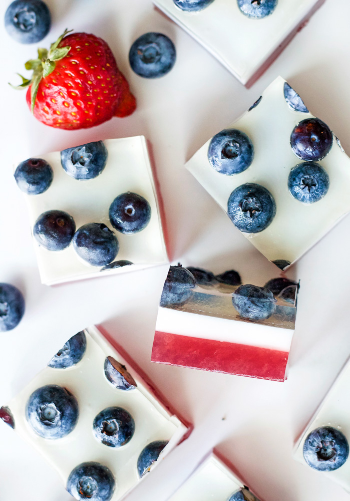 Red, White, and Blueberry Jello Shots