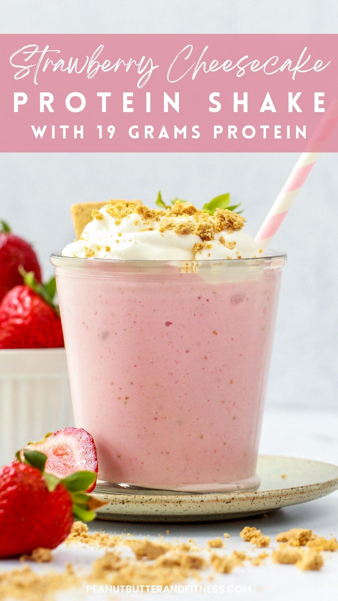 Strawberry Cheesecake Protein Shake Peanut Butter and Fitness