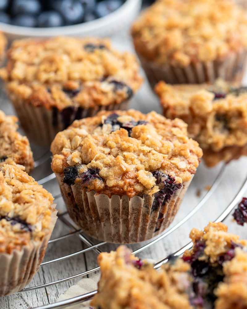 Blueberry Oat Crumble Muffins