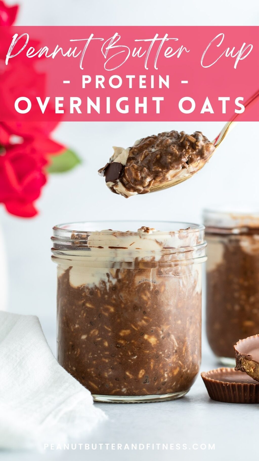 Peanut Butter Cup Overnight Oats - Thriving Home