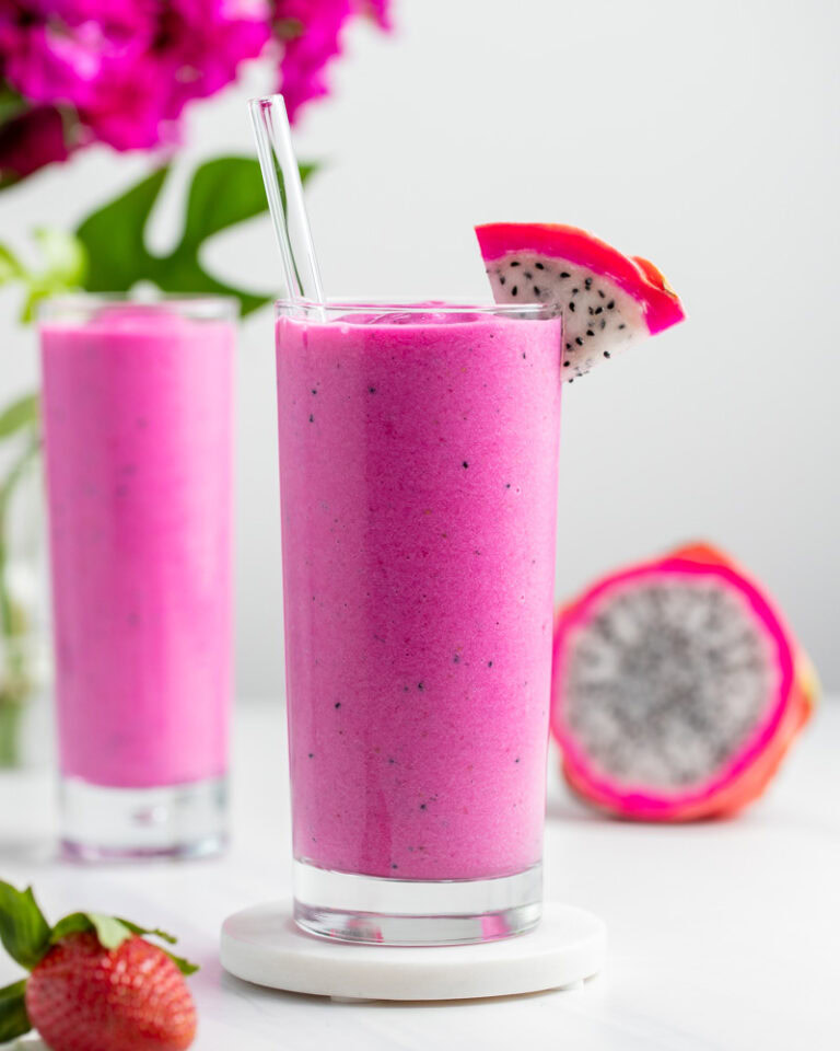 DF Strawberry Dragonfruit Smoothie Peanut Butter and Fitness