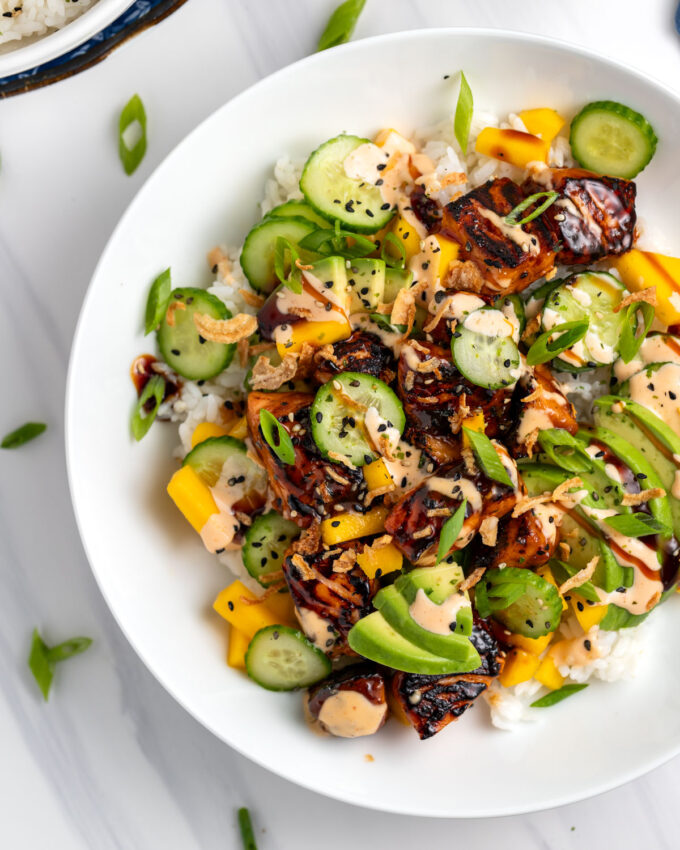Salmon Sushi Bowls - Peanut Butter and Fitness