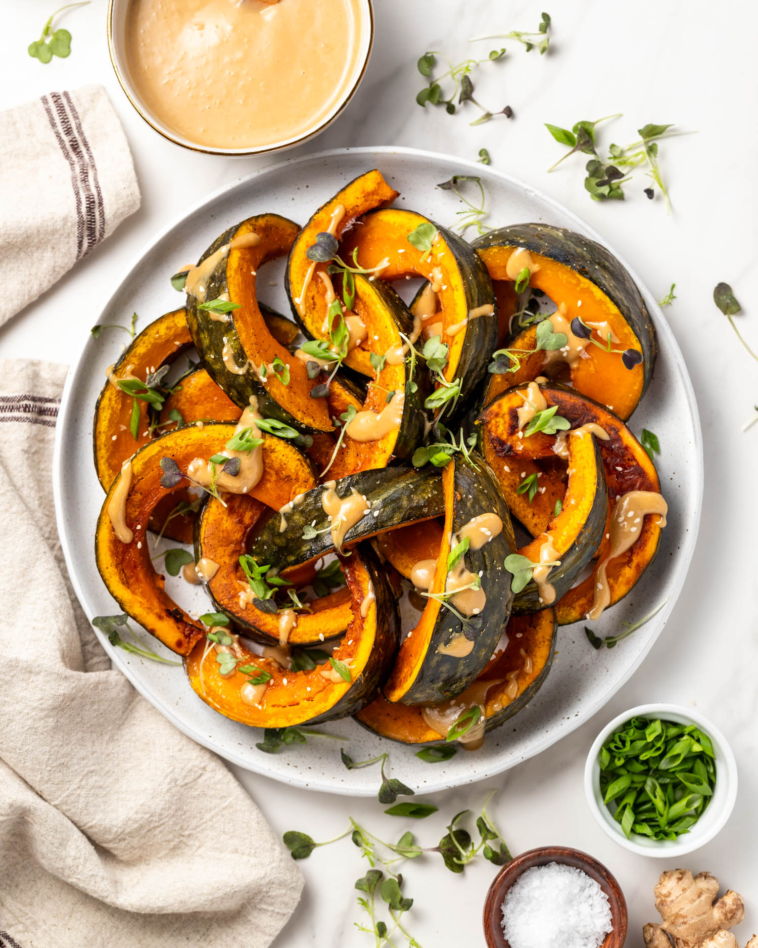 Roasted Kabocha Squash with Sesame Ginger Dressing