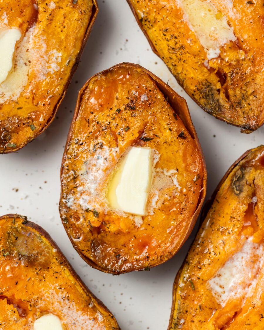Roasted Sweet Potatoes - Peanut Butter and Fitness