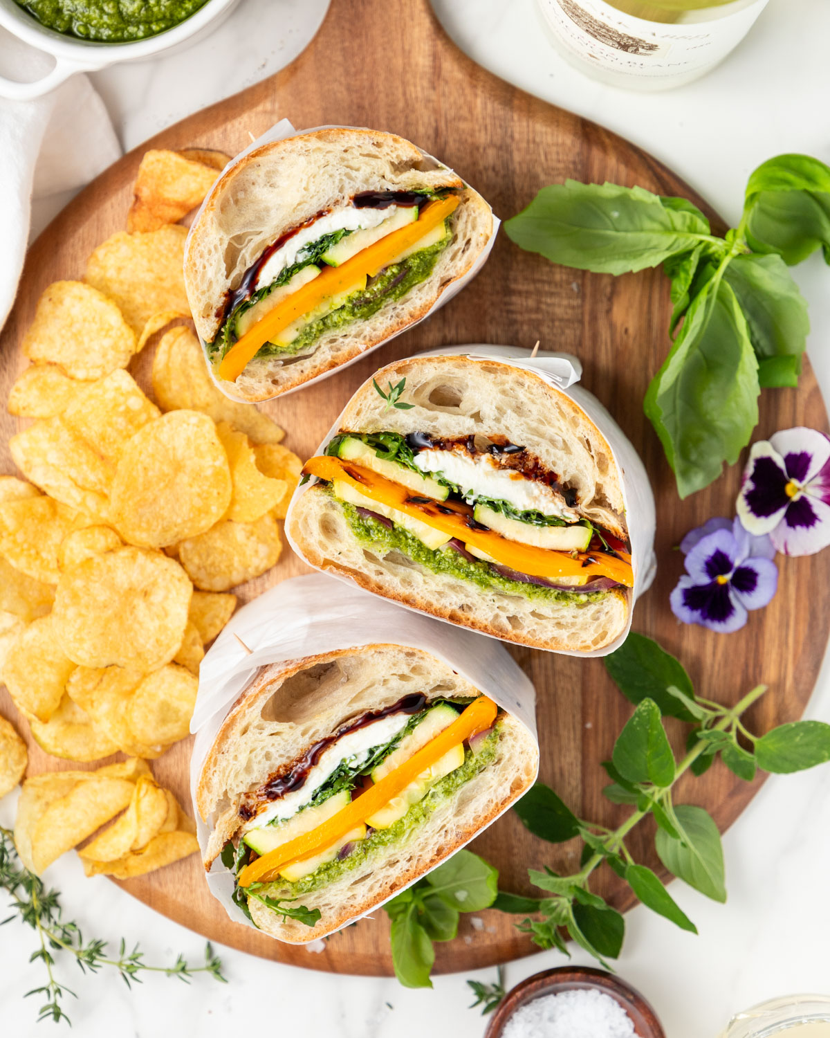 Grilled Veggie & Pesto Sandwich