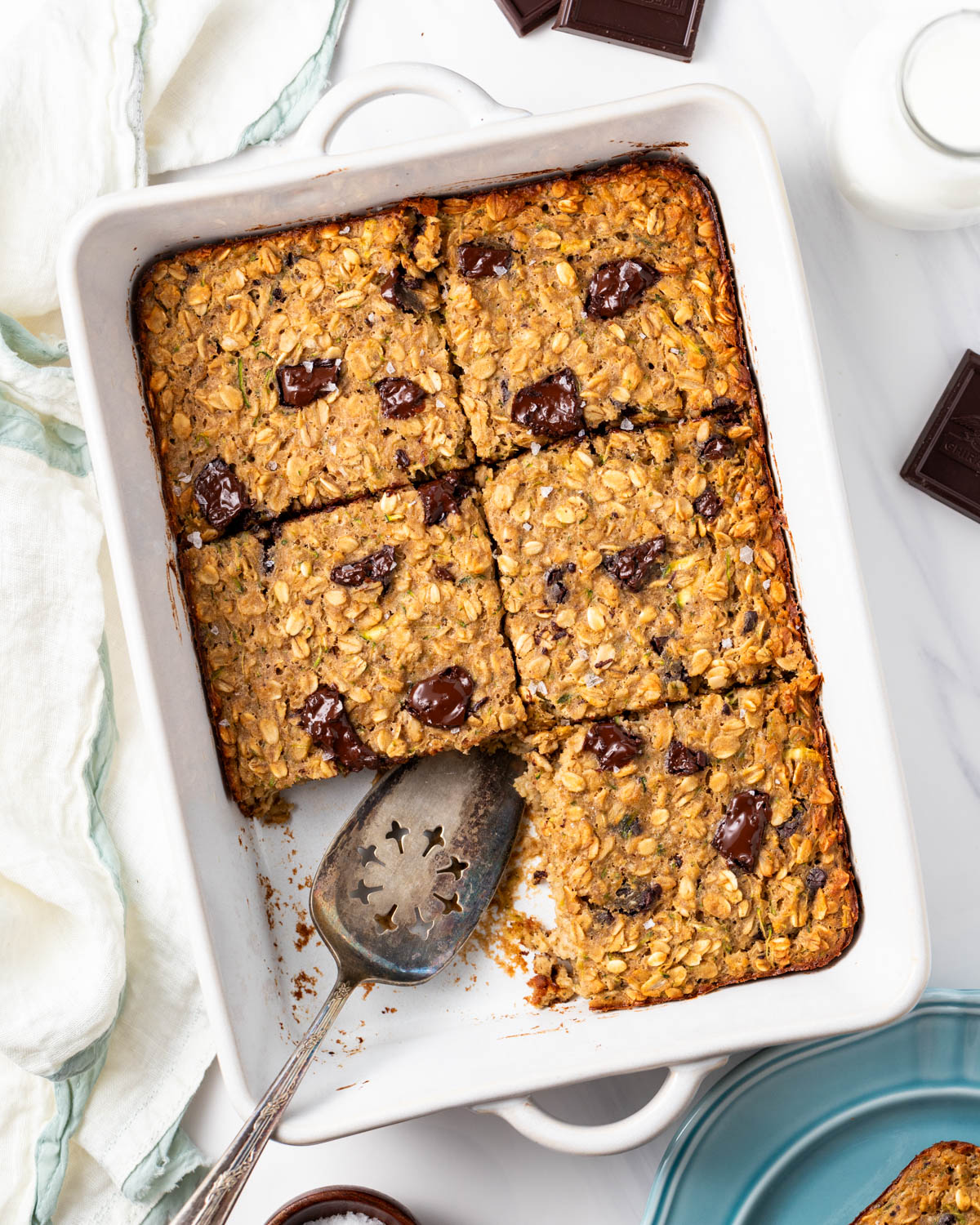 Zucchini Chocolate Chunk Baked Oatmeal