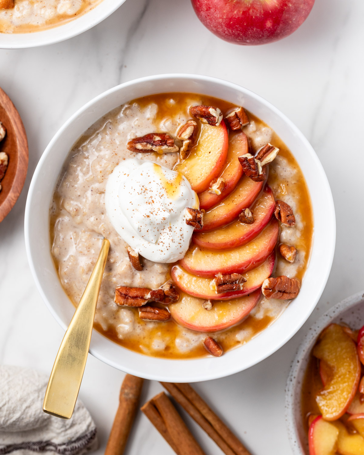 Stovetop Caramel Apple Oatmeal