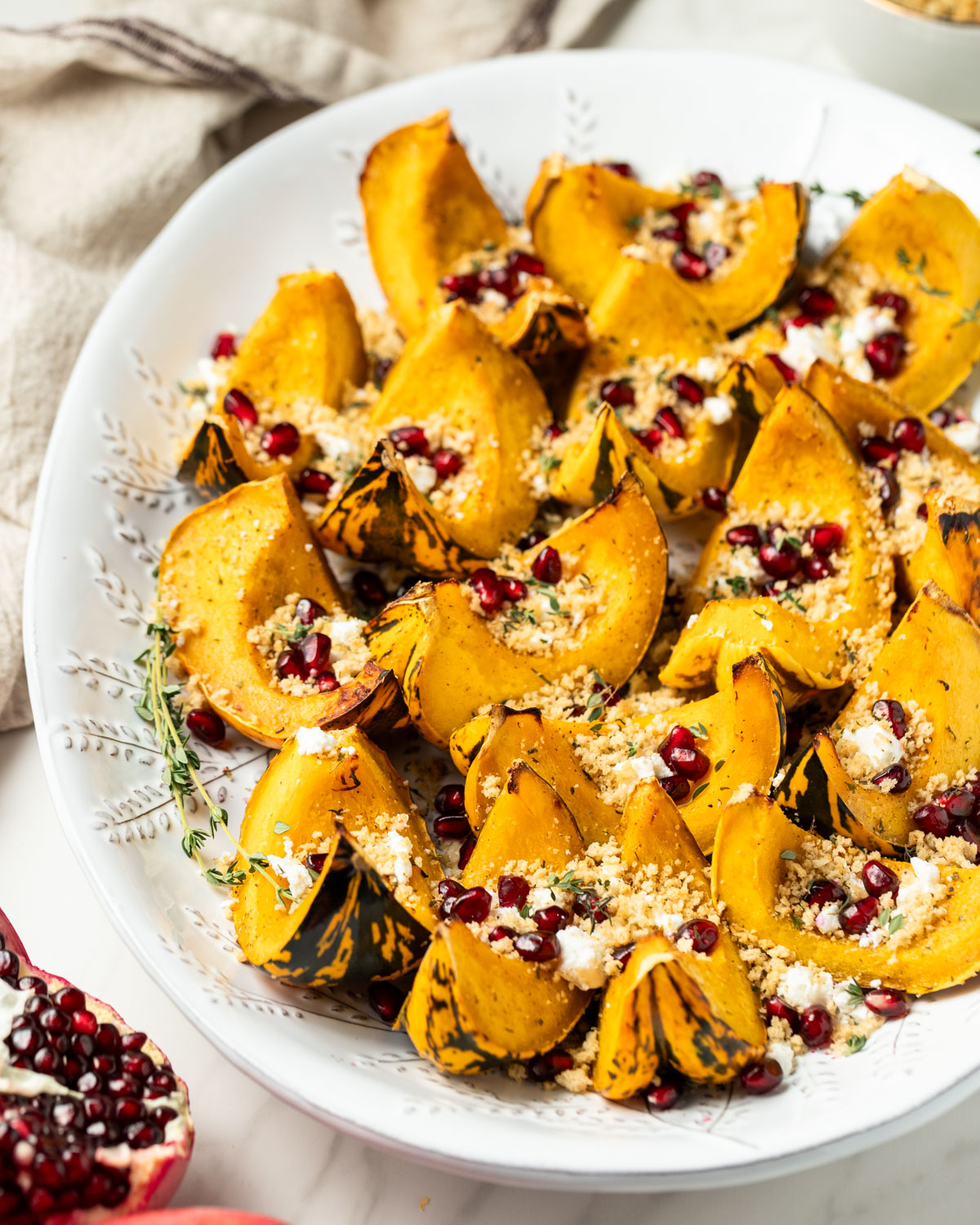 Roasted Carnival Squash with Herb Toasted Breadcrumbs - Peanut Butter