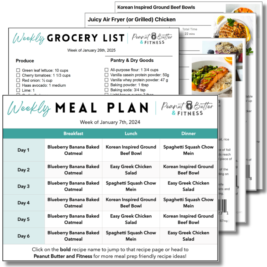 Weekly Meal Plan - January 26th, 2025 - Peanut Butter and Fitness