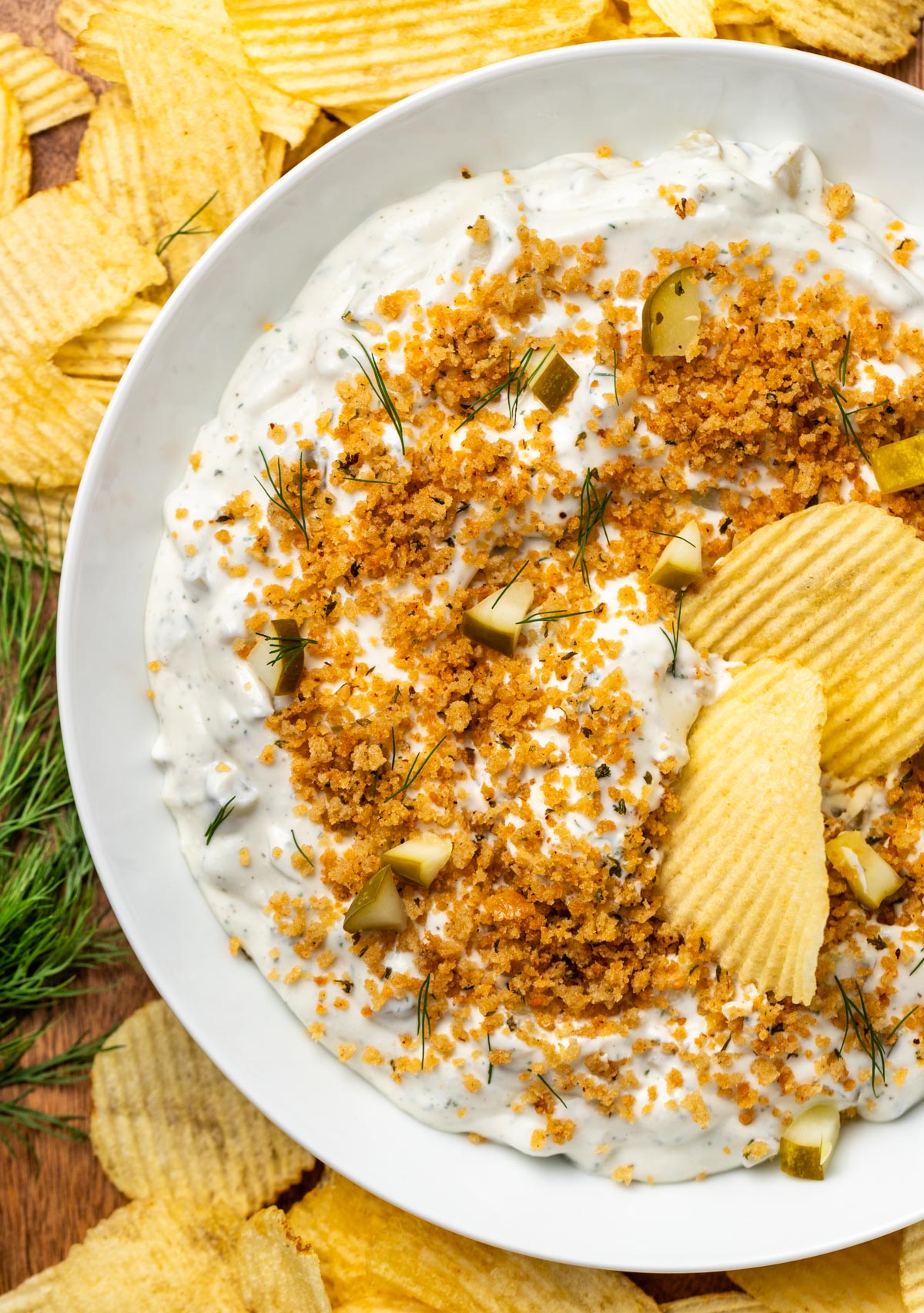 Higher Protein Fried Pickle Dip