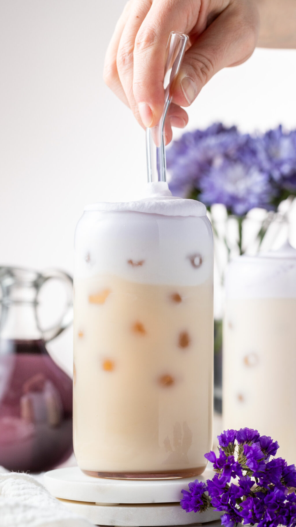 Lavender Cream London Fog Iced Latte - Peanut Butter and Fitness
