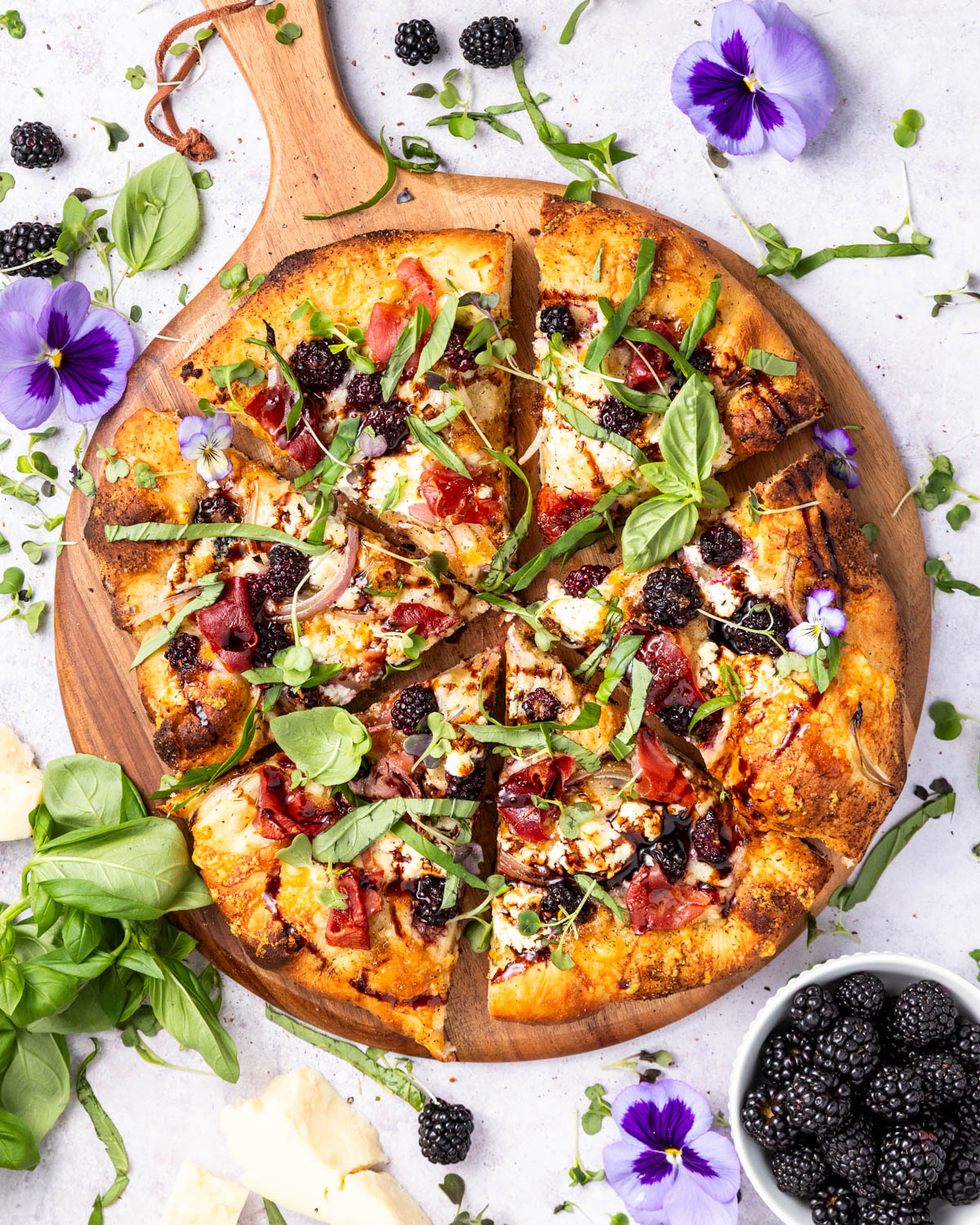 Blackberry Prosciutto Grilled Flatbread