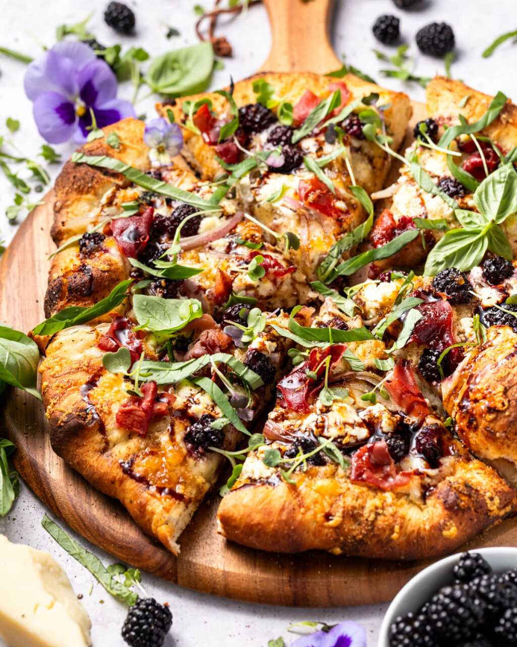 Peanut Butter and Fitness - Blackberry Prosciutto Grilled Flatbread Recipe