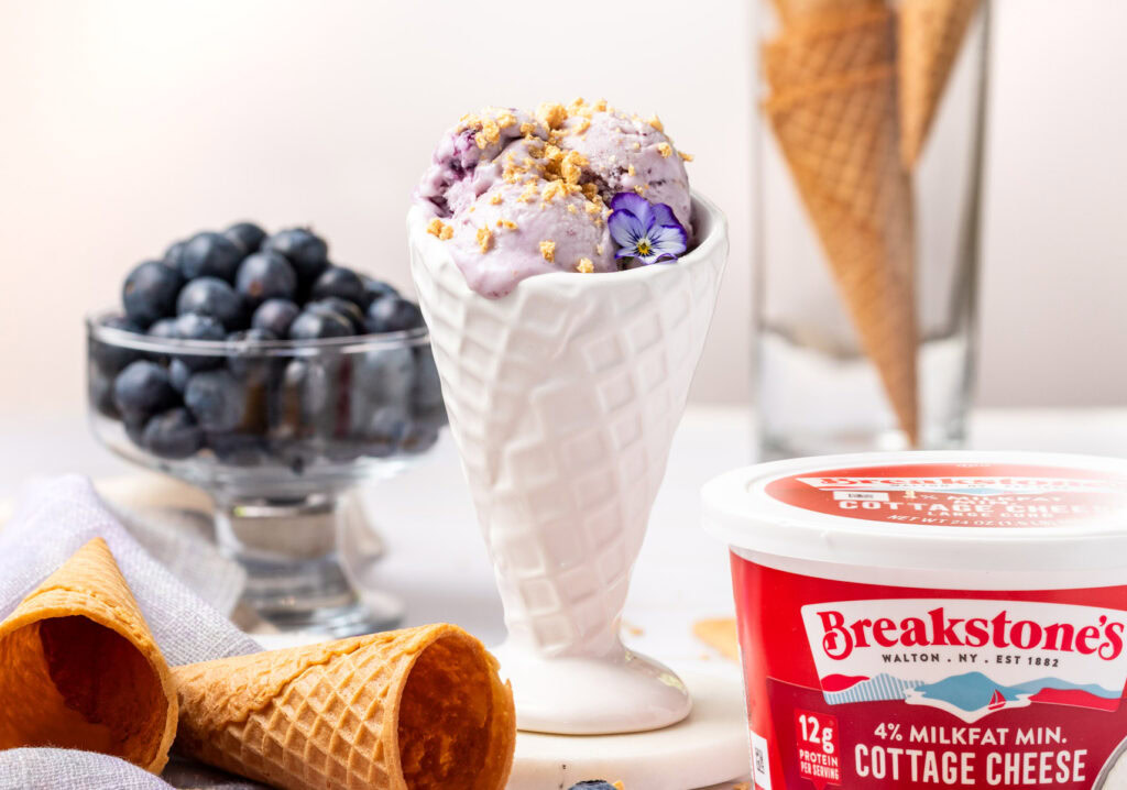 Blueberry Cheesecake Cottage Cheese Ice Cream