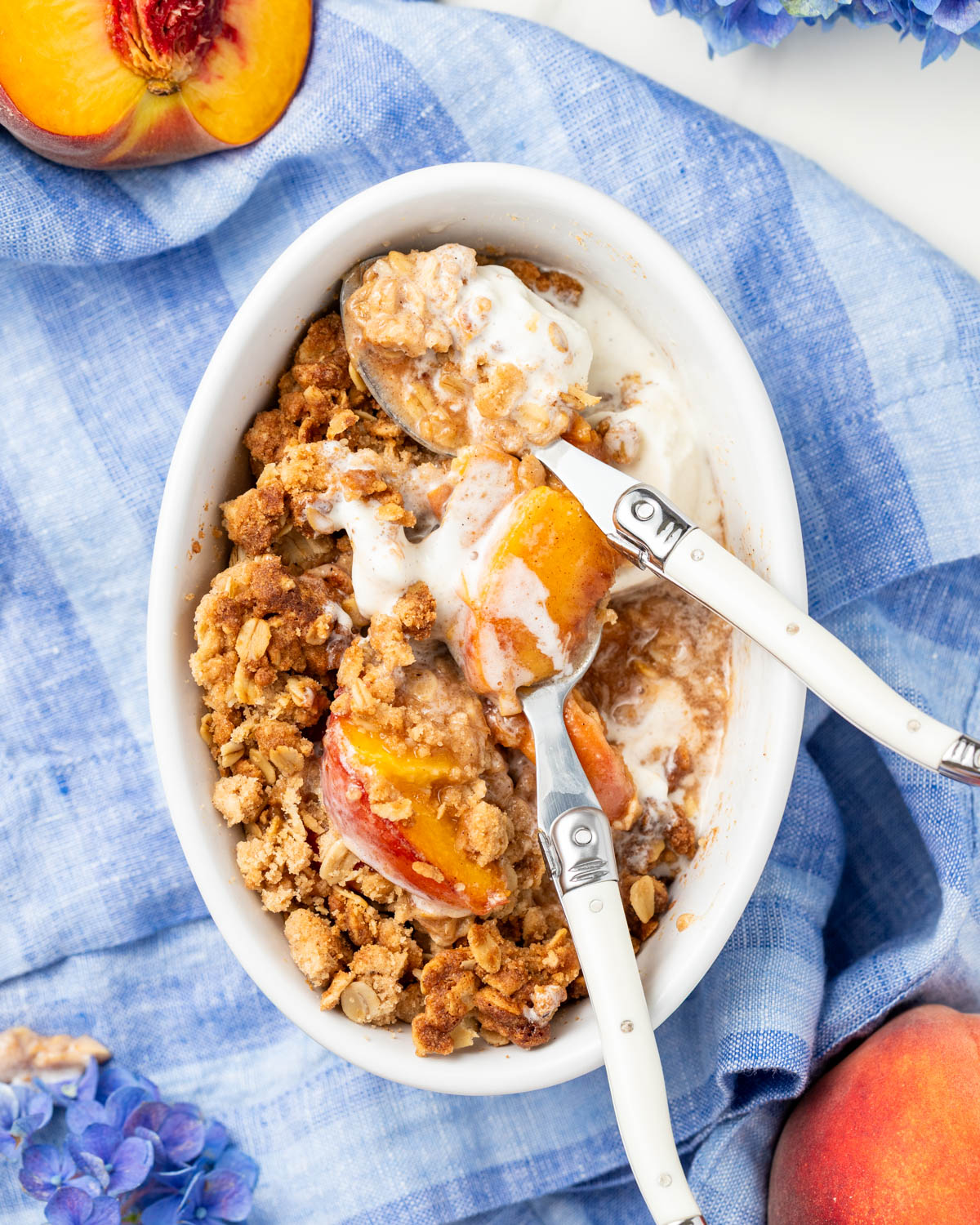 Air Fryer Peach Crisp