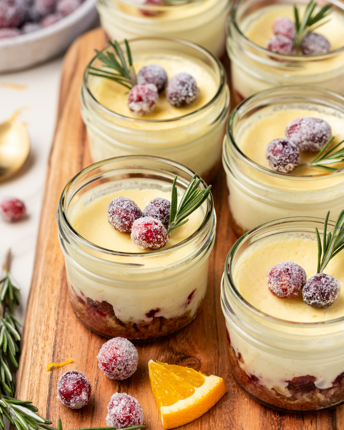 Cranberry Orange Cheesecake Jars