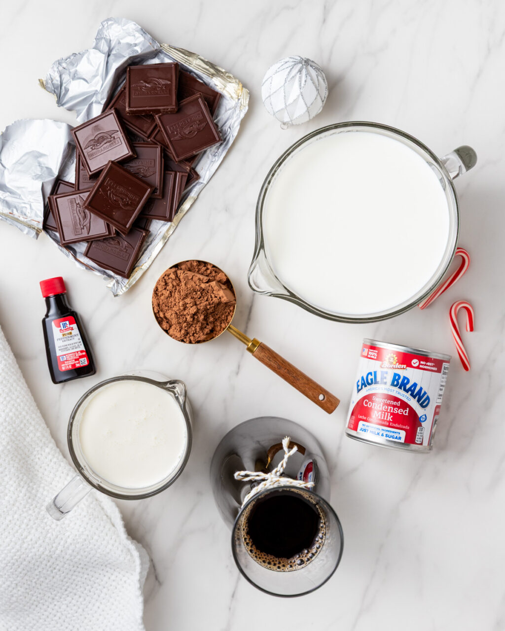 Slow Cooker Peppermint Mocha Hot Chocolate ingredients