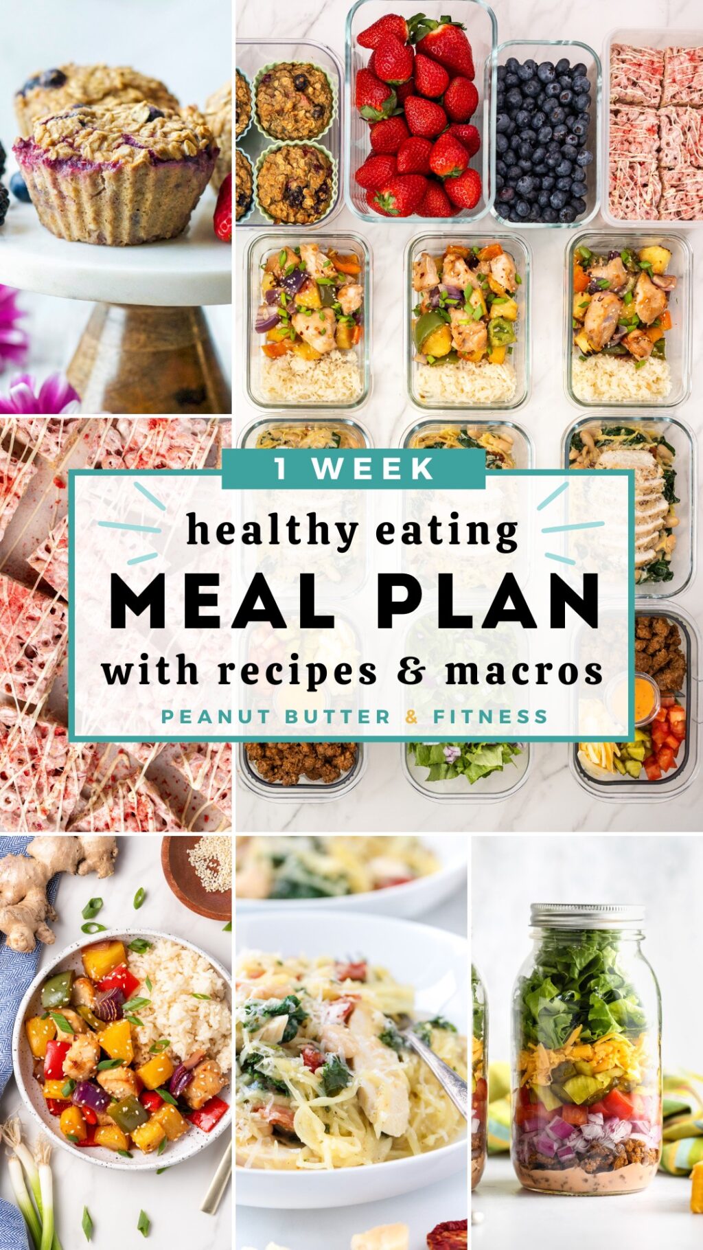 High protein, healthy eating weekly meal plan with recipes and macros
