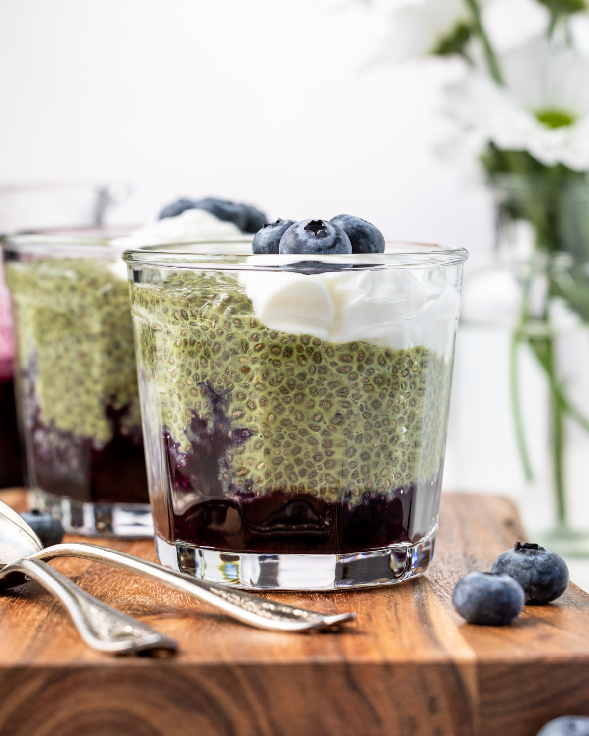 Blueberry Matcha Chia Pudding
