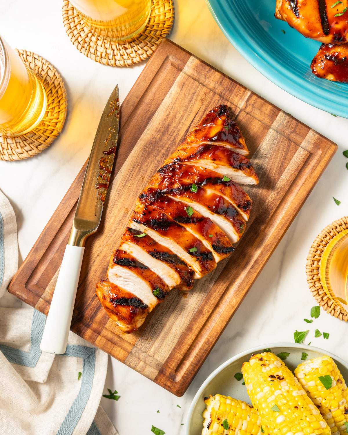 Grilled BBQ chicken breast 