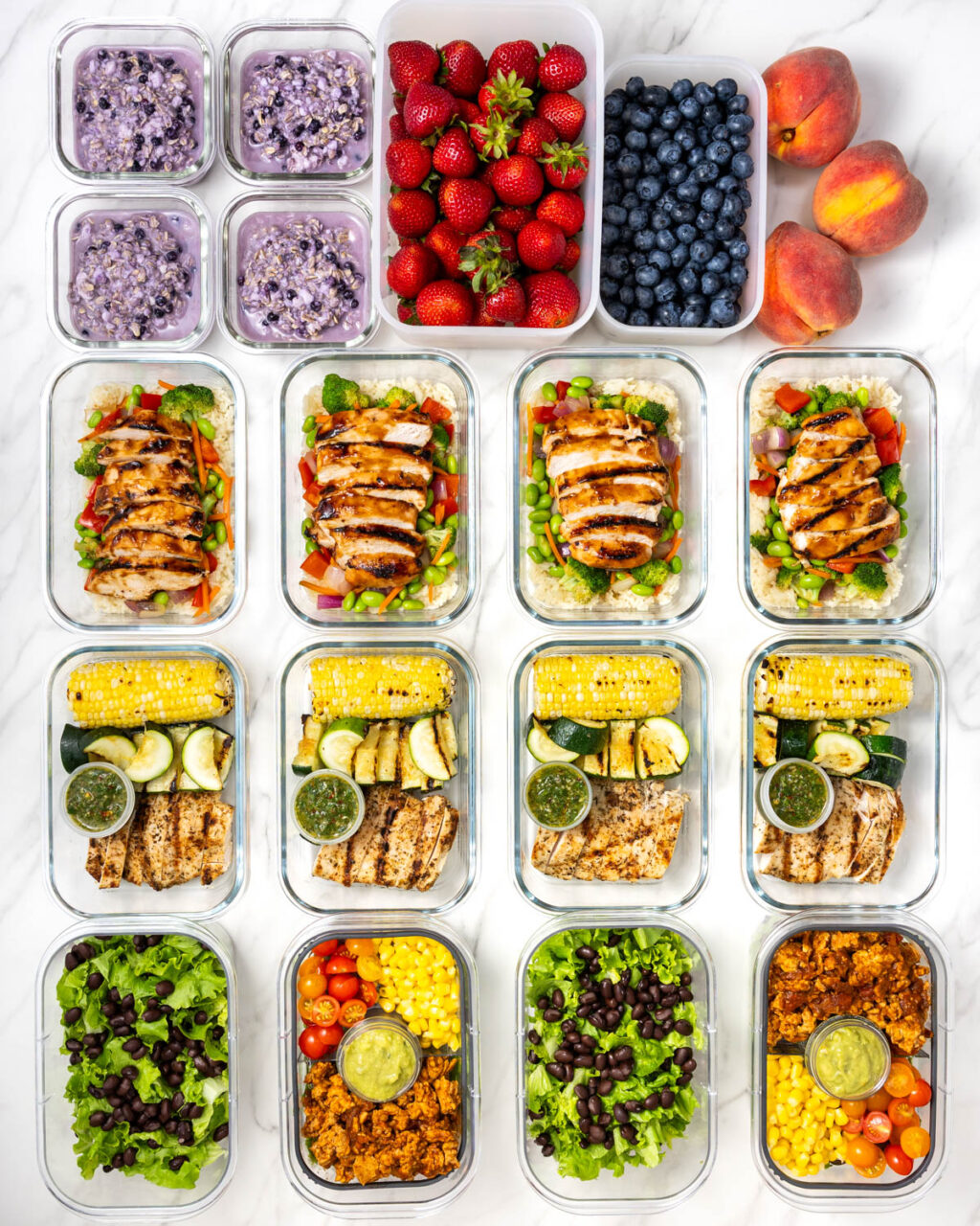 Ultimate high protein weekly meal prep plan with recipes, grocery lists, nutrition info, and scannable My Fitness Pal barcodes! Comes with a free printable weekly meal plan "bundle" with everything you need to prep this.