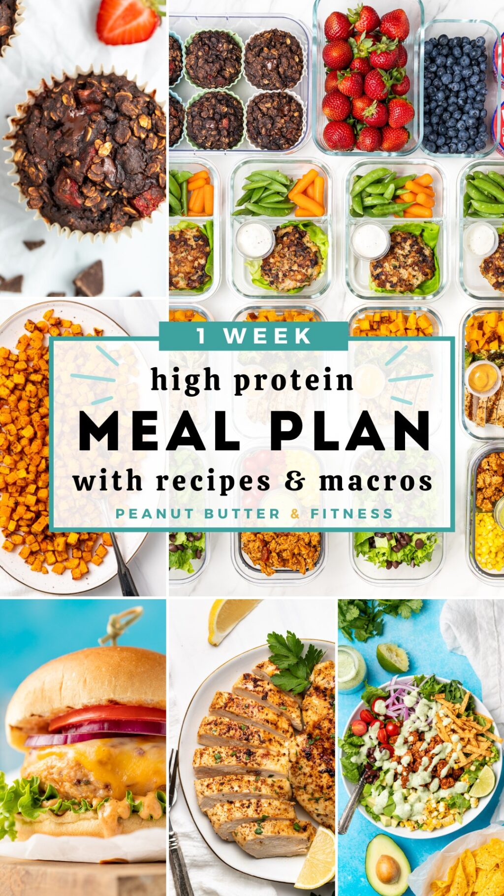 Ultimate high protein weekly meal prep plan with recipes, grocery lists, nutrition info, and scannable My Fitness Pal barcodes! Comes with a free printable weekly meal plan "bundle" with everything you need to prep this.