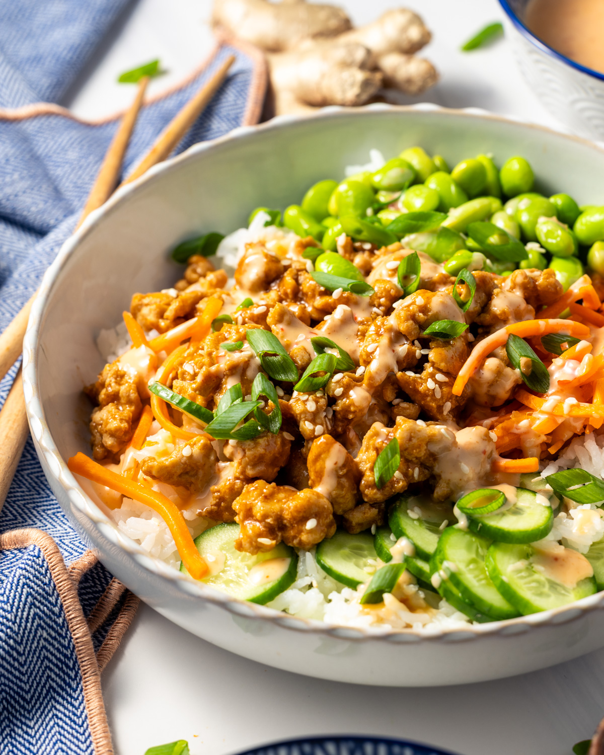 Bang Bang Ground Chicken Bowls